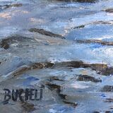 Seasideboard brittany oil painting on canvas