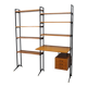 1970s Italian teak shelves unit with desk