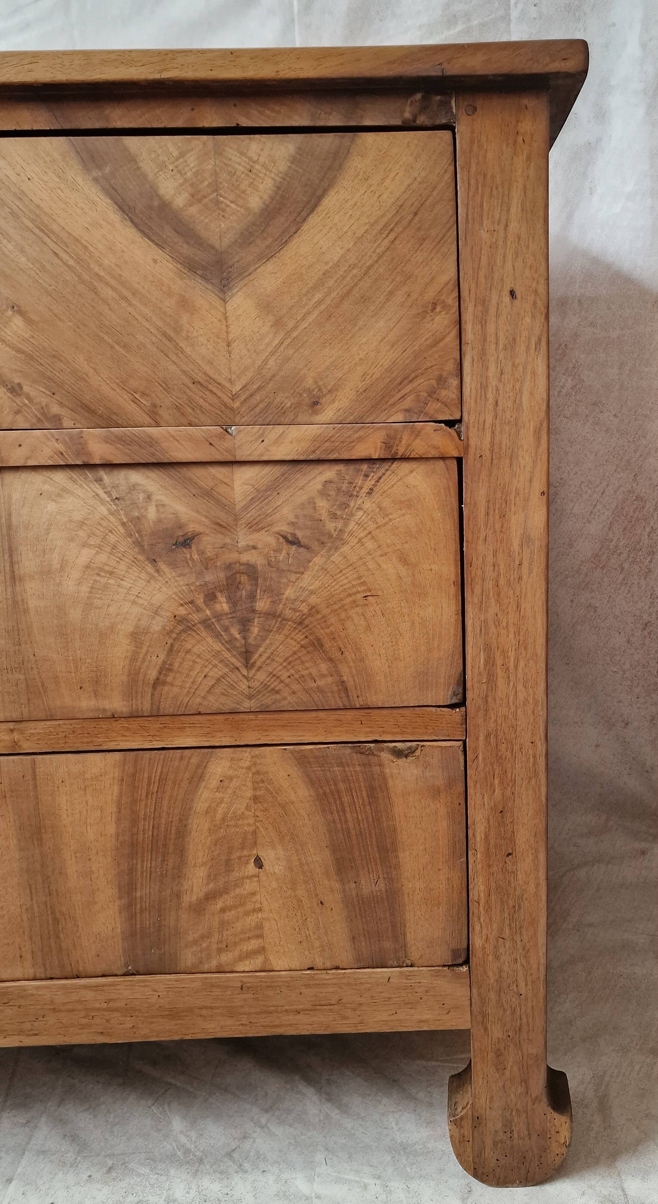 Antique brutalist walnut chest of drawers