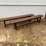 Pair of benches for rustic farmhouse table 1950