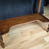 Table de toilette, coiffeuse ancienne en bois et marbre blanc