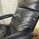 Jori black leather relax armchair from the 80s