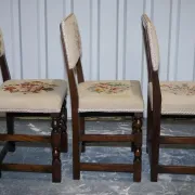 Victorian Floral Tapestry Dining Chairs, England, Set of 6