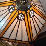 solid bronze lamp france 1960 tyffany style lampshade very beautiful 50x25 elec ok