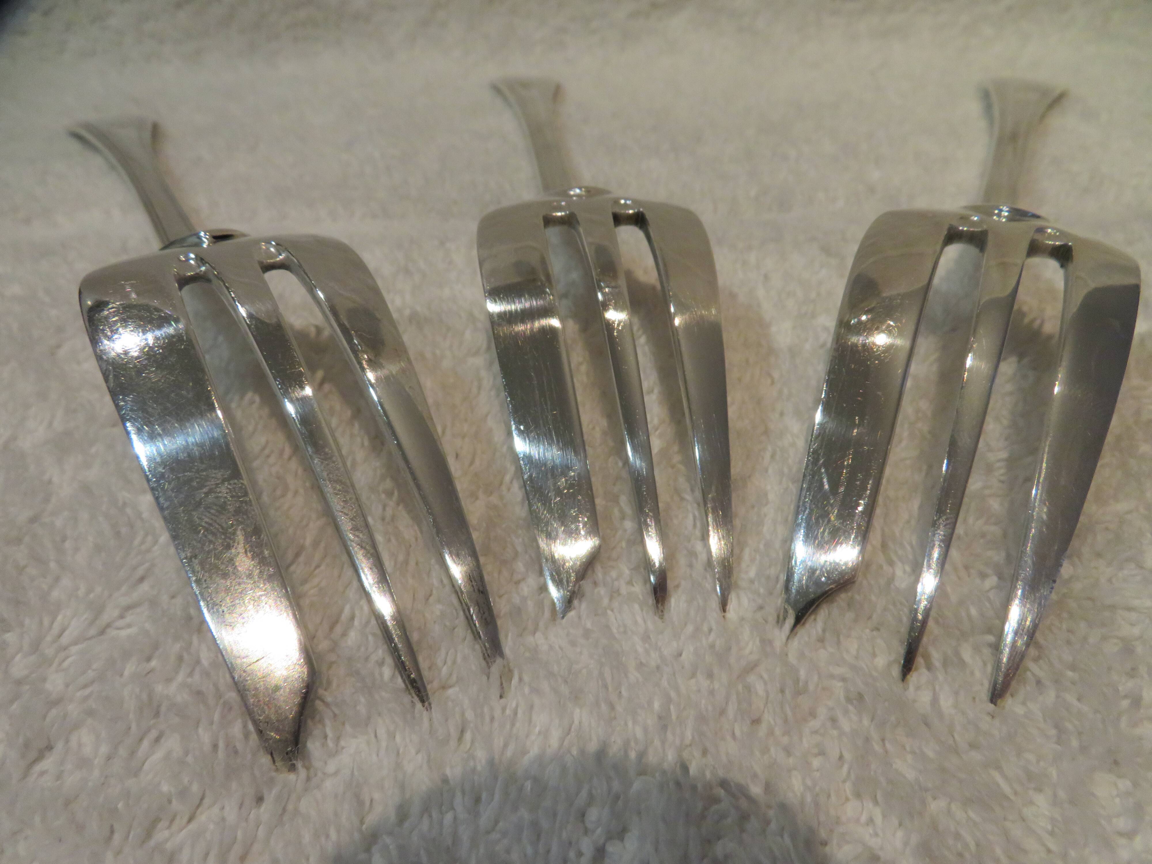 Christofle America silver plated serving or stewing fork