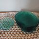 Set of 8 green glass shell plates +1 small