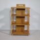 Solid cherry wood rolling shelf, unique piece, 1970s