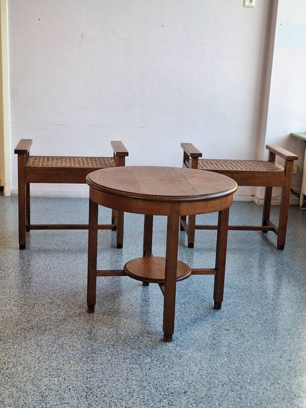 Ensemble meubles d' entrée de l'école d'Amsterdam/ Art Deco années 1930