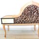 1970s armchair telephone cabinet - leopard giraffe fabric