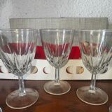 5 verres à eau cristal d'arques modèle durand diamant