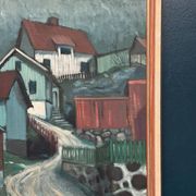 Original Swedish Oil on Canvas – “Stryket, Nordingrå” – Signed – Dated 1959 – Vintage & Framed – 52 × 44 cm (20.5" × 17.3")