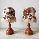 Pair of vintage turned wood lamps