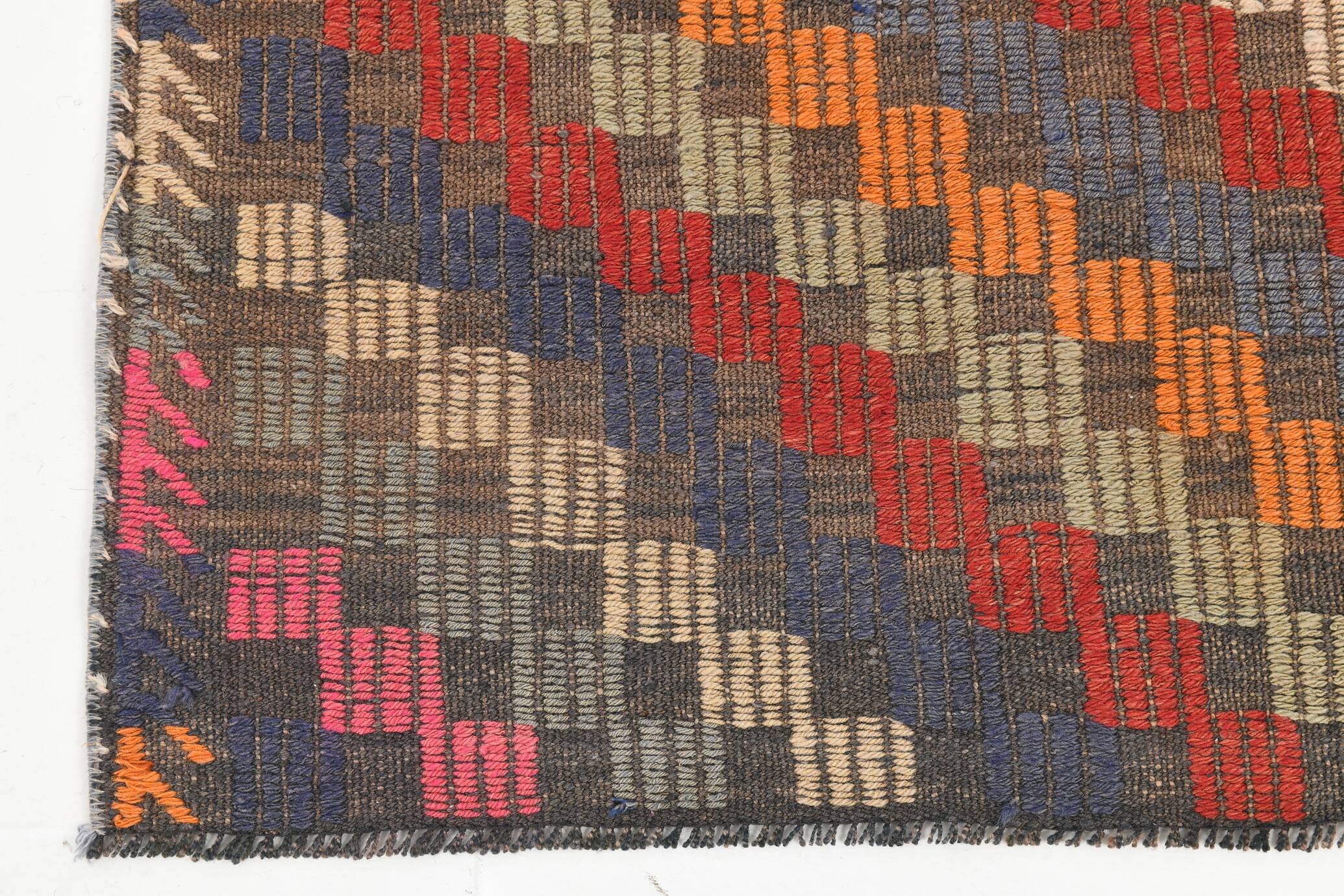 5x7 Red & Orange Vintage Kilim Rug, 171x225Cm