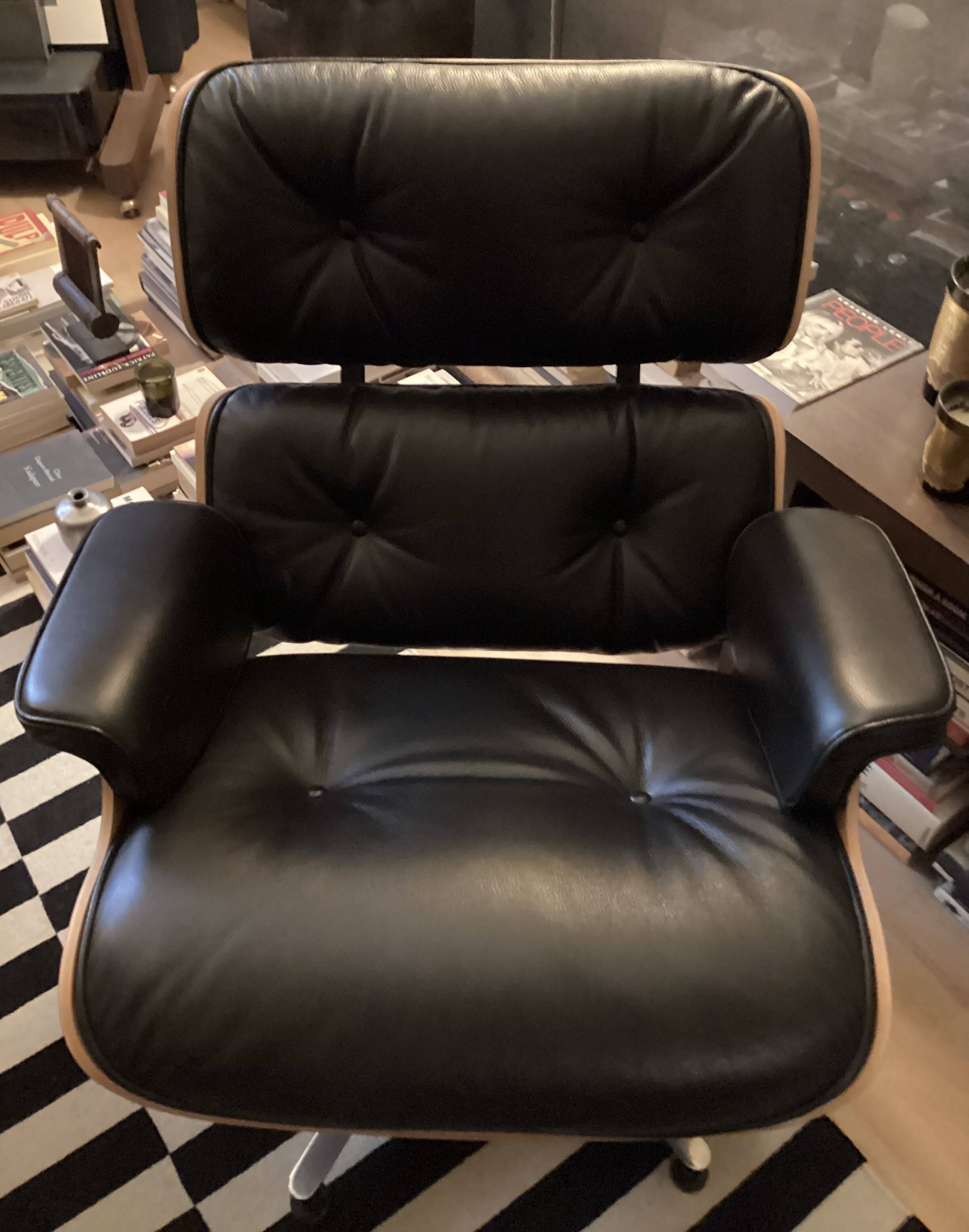 Chair and ottoman by Charles Eames, Herman Miller edition.