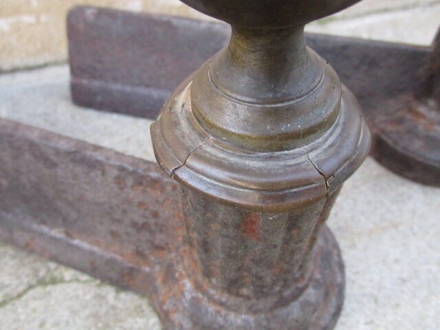 Pair of old cast iron and brass channels
