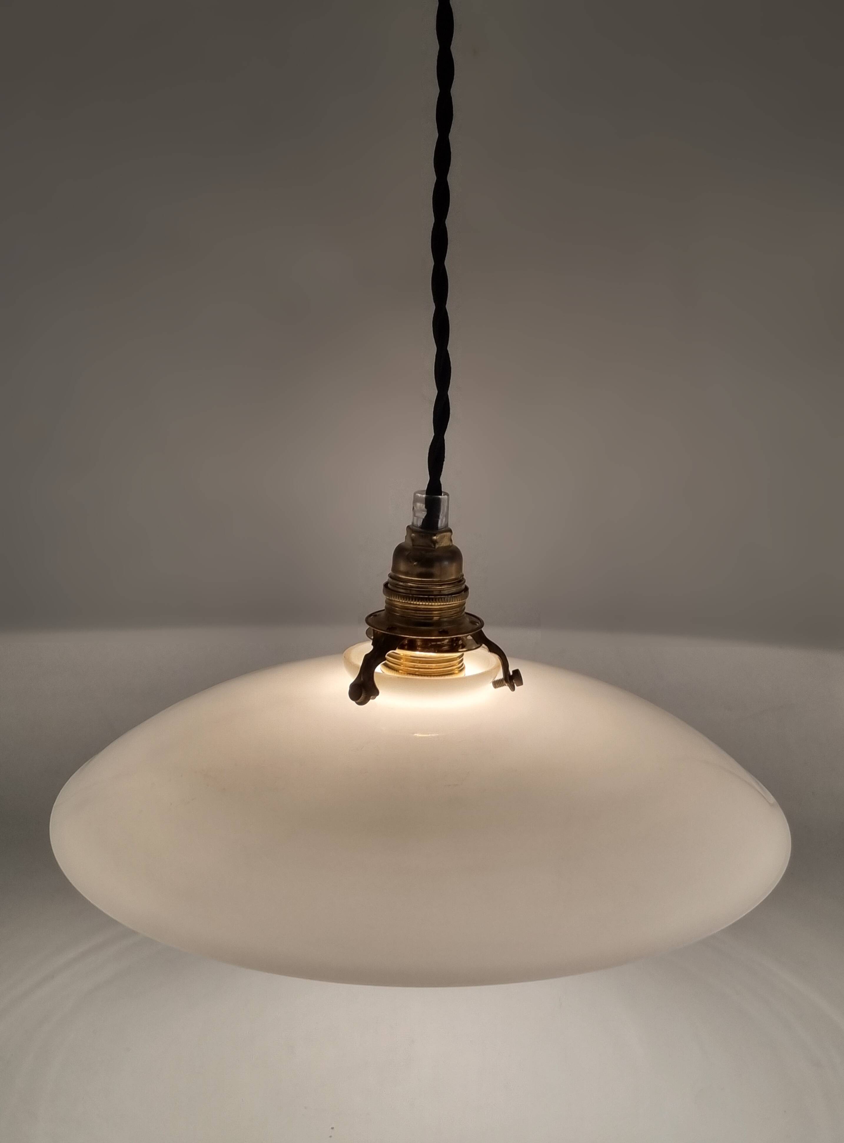 Opaline glass pendant light