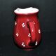 Vintage Elchinger pitcher in glazed ceramic with red polka dots