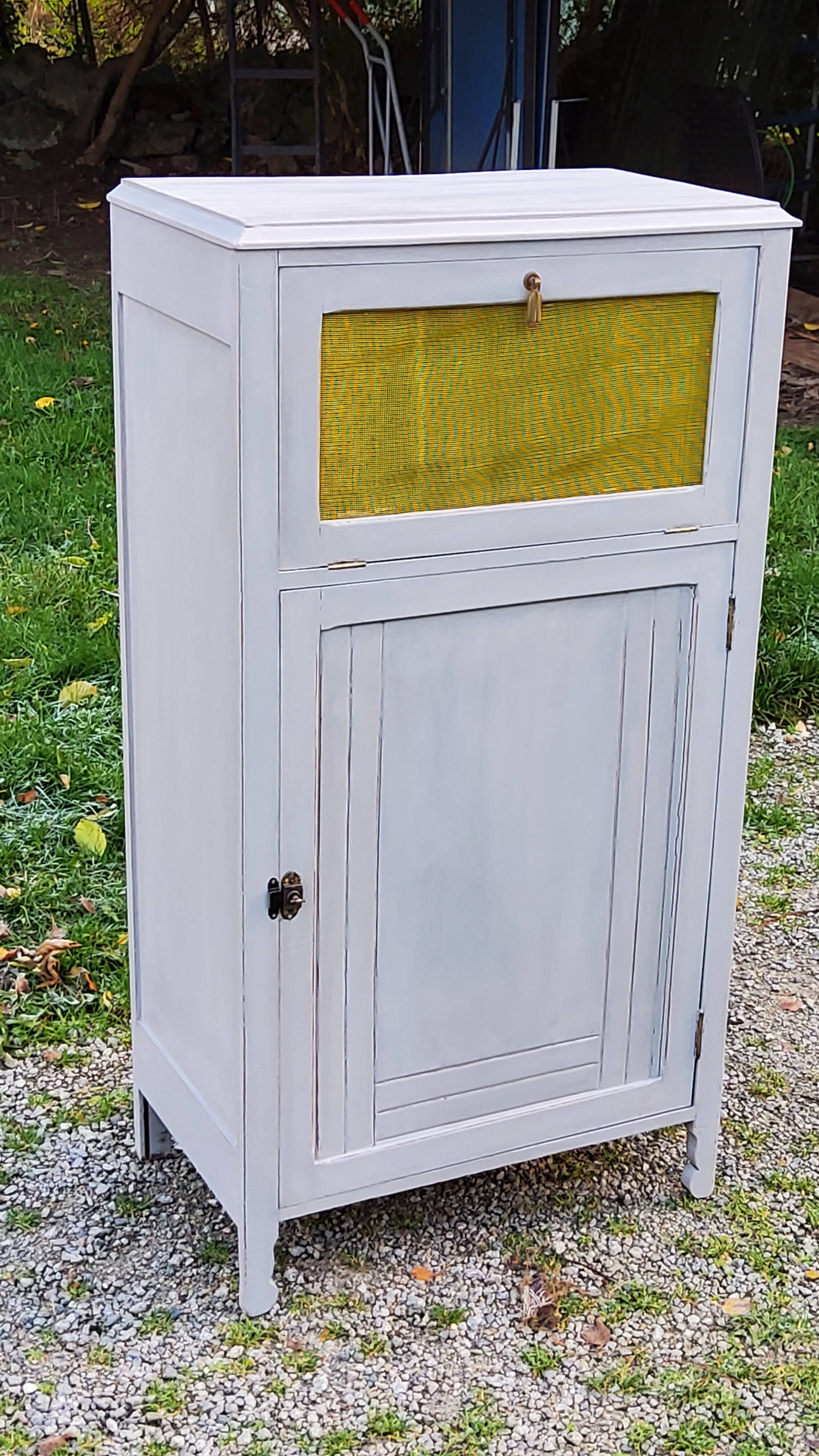 Parisian sideboard pantry from the 1920s with gray patina