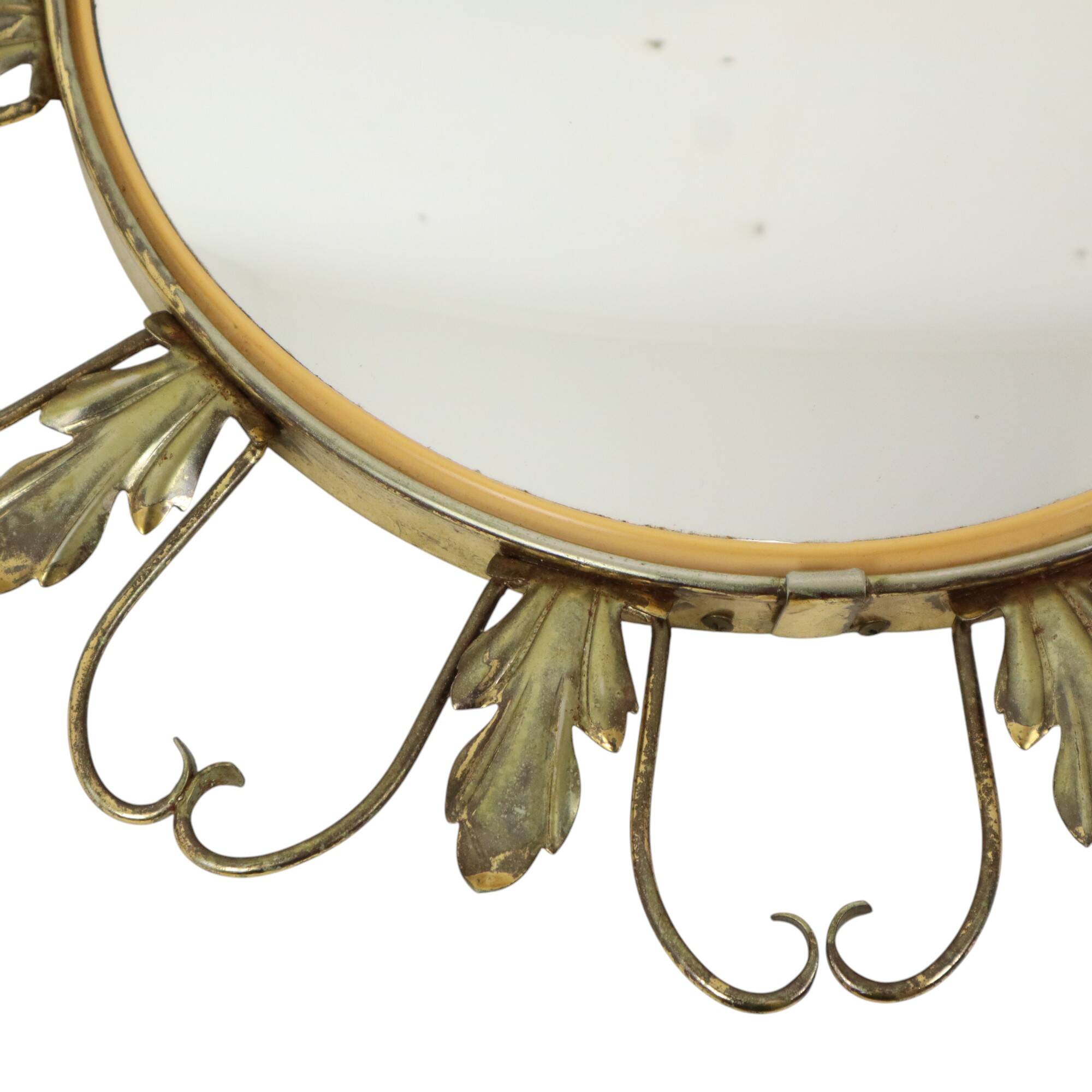 Vintage Fish Eye Convex Mirror Sunburst Witch Mirror Deknudt 46cm