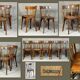 5 bistro chairs Baumann no.43 60s wood-bottomed