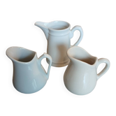 3 petits pichets/ pots à lait anciens en porcelaine