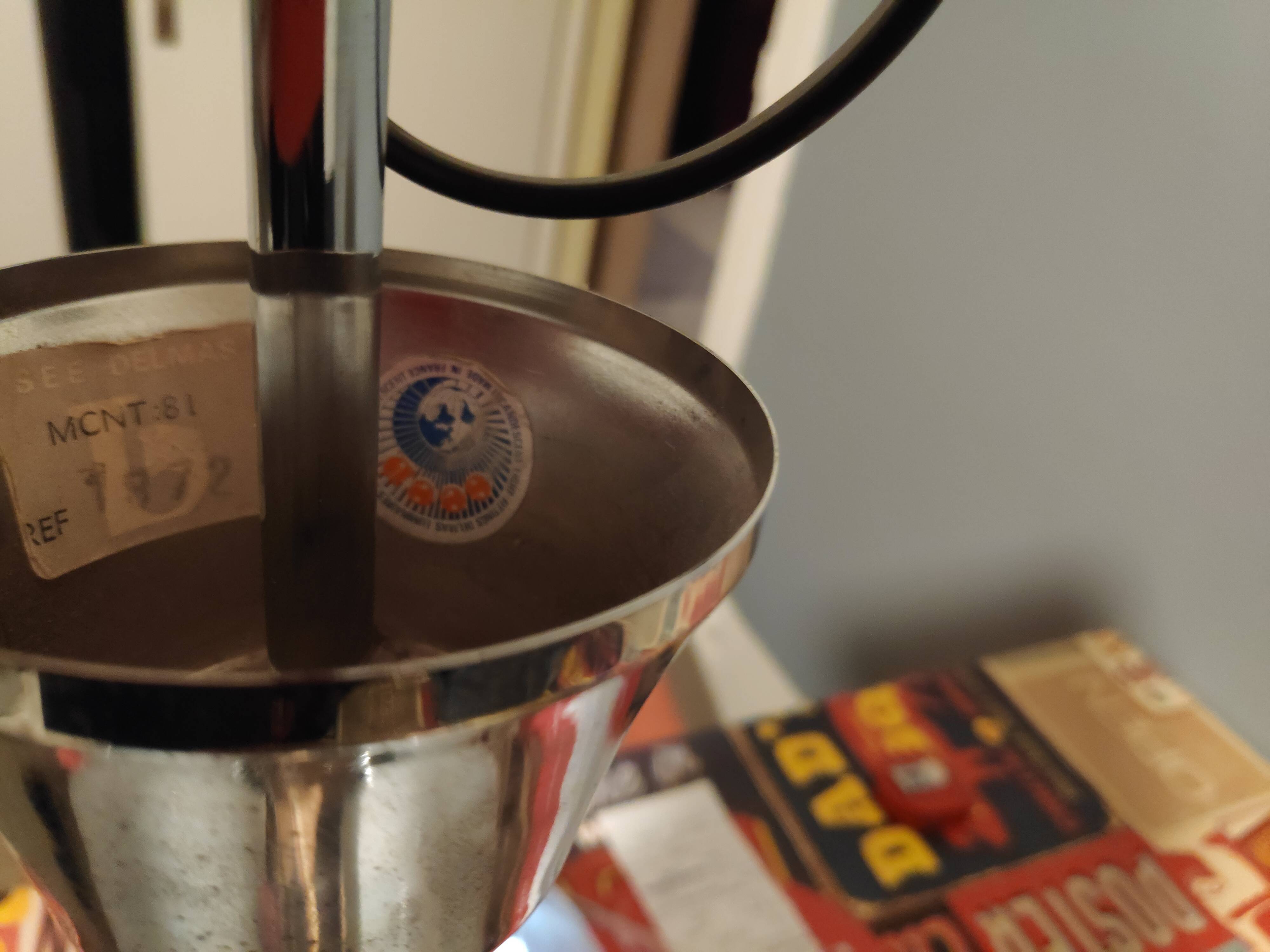 3-Globe smoky and cracked glass chandelier