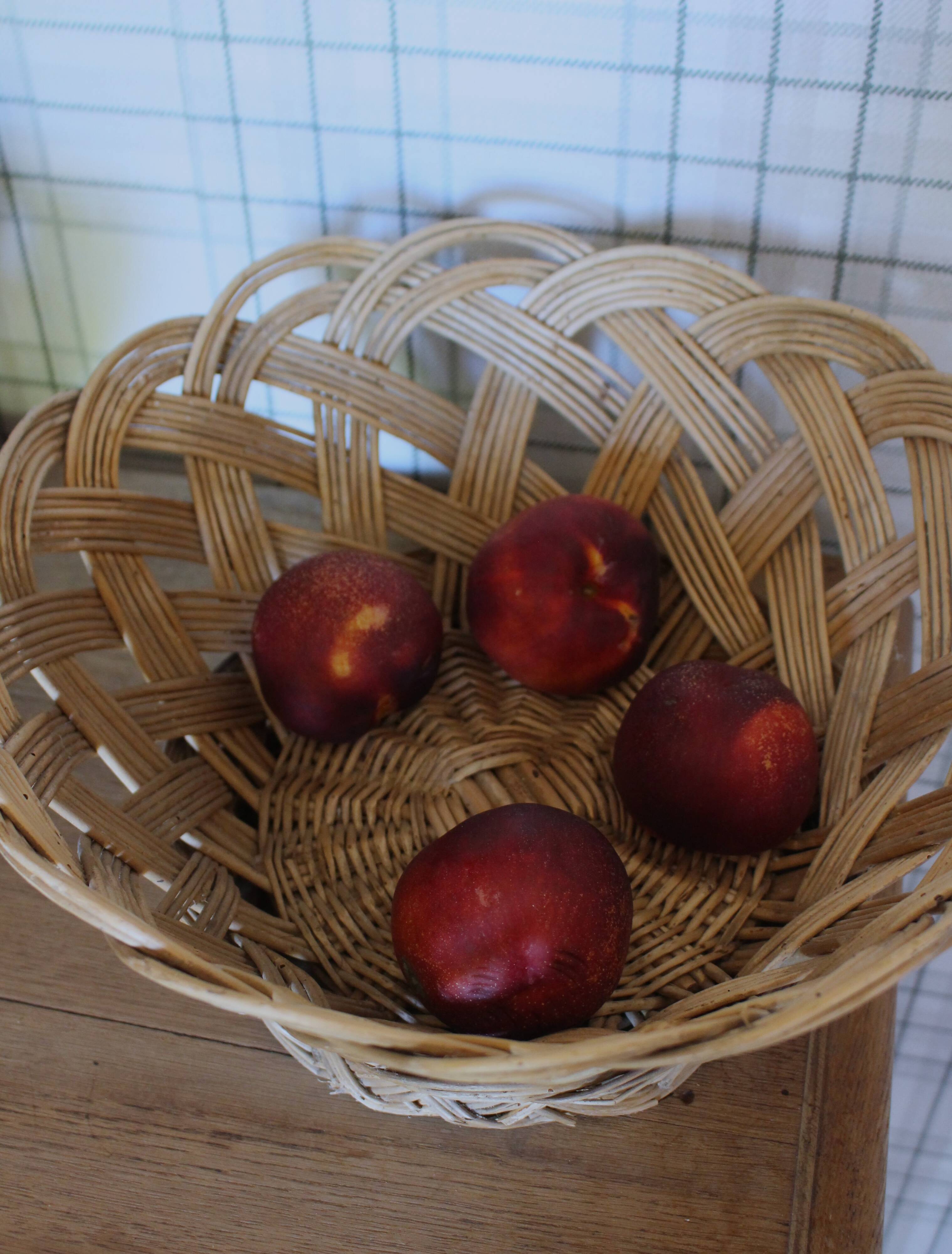 Large vintage woven wicker basket