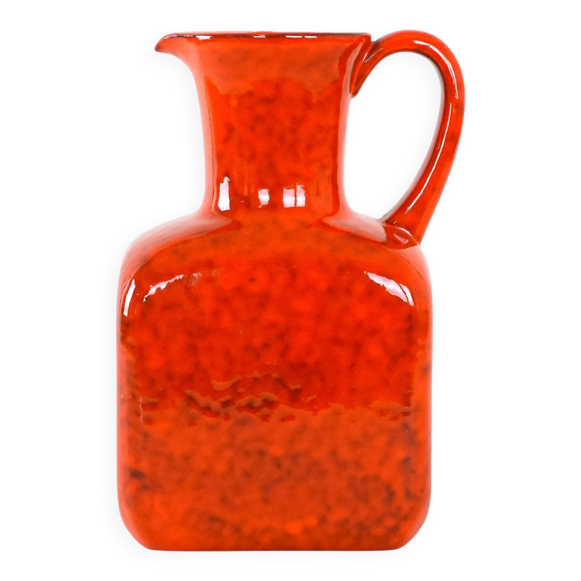 Red ceramic vase, Italian design, 1960s, made in Italy