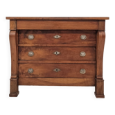 Empire period walnut chest of drawers