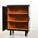 De Coene Style Black Highboard with Red Accents. Belgium, 1960s.