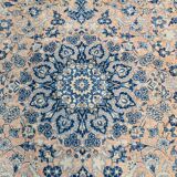 10x14 Navy Blue & Salmon Vintage Persian Rug, Geometric Style Classic Rug