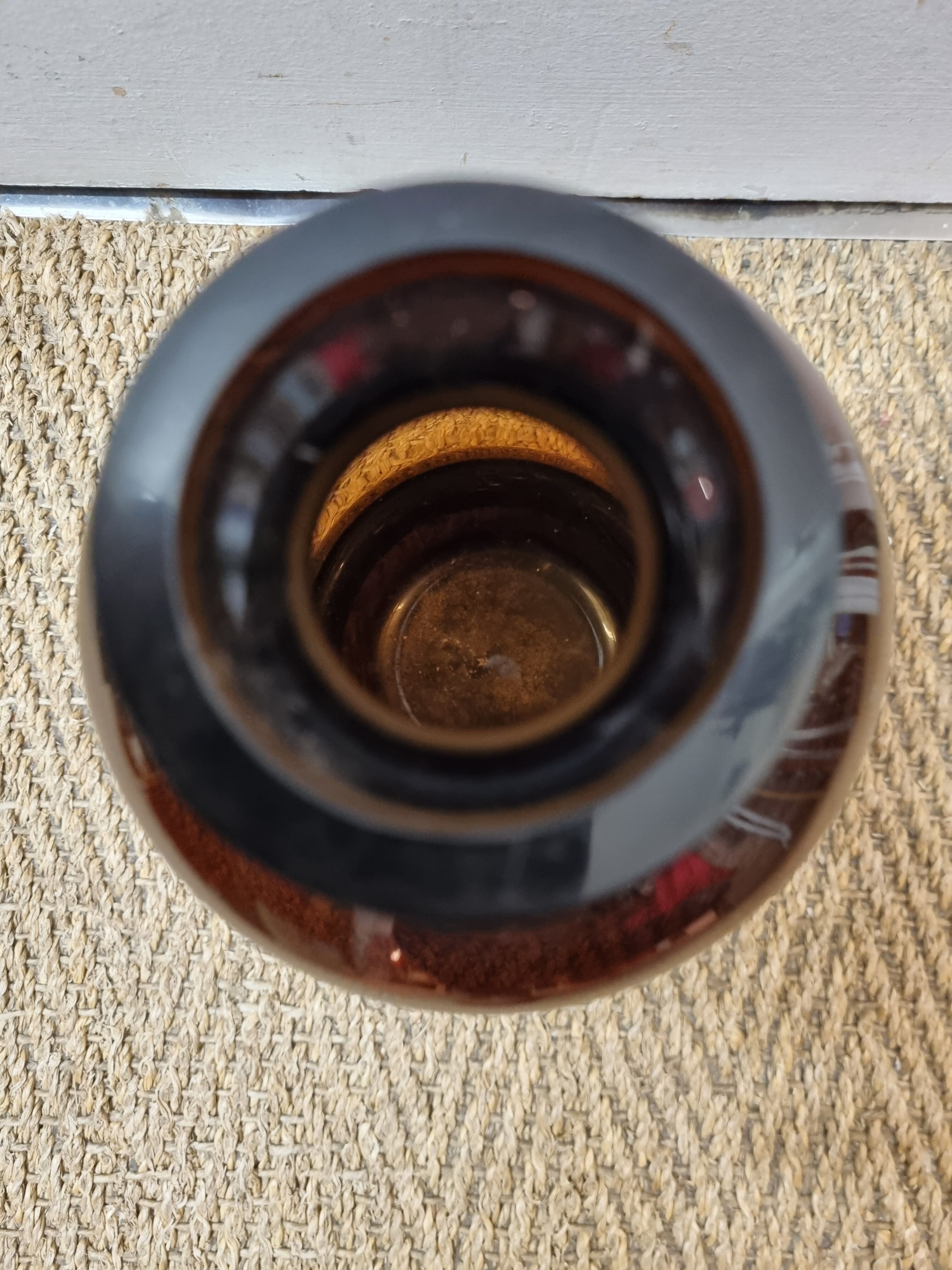 Smoked glass vase from 1970