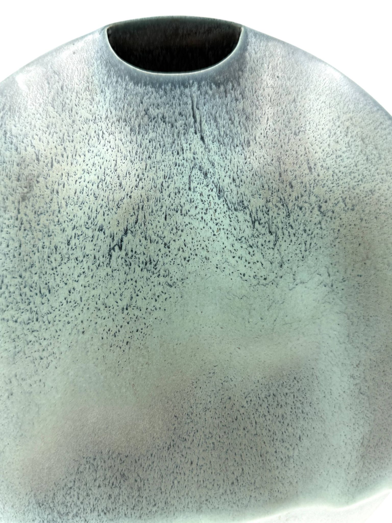 Mid-century modern blue ceramic solifleur vase, France 1970
