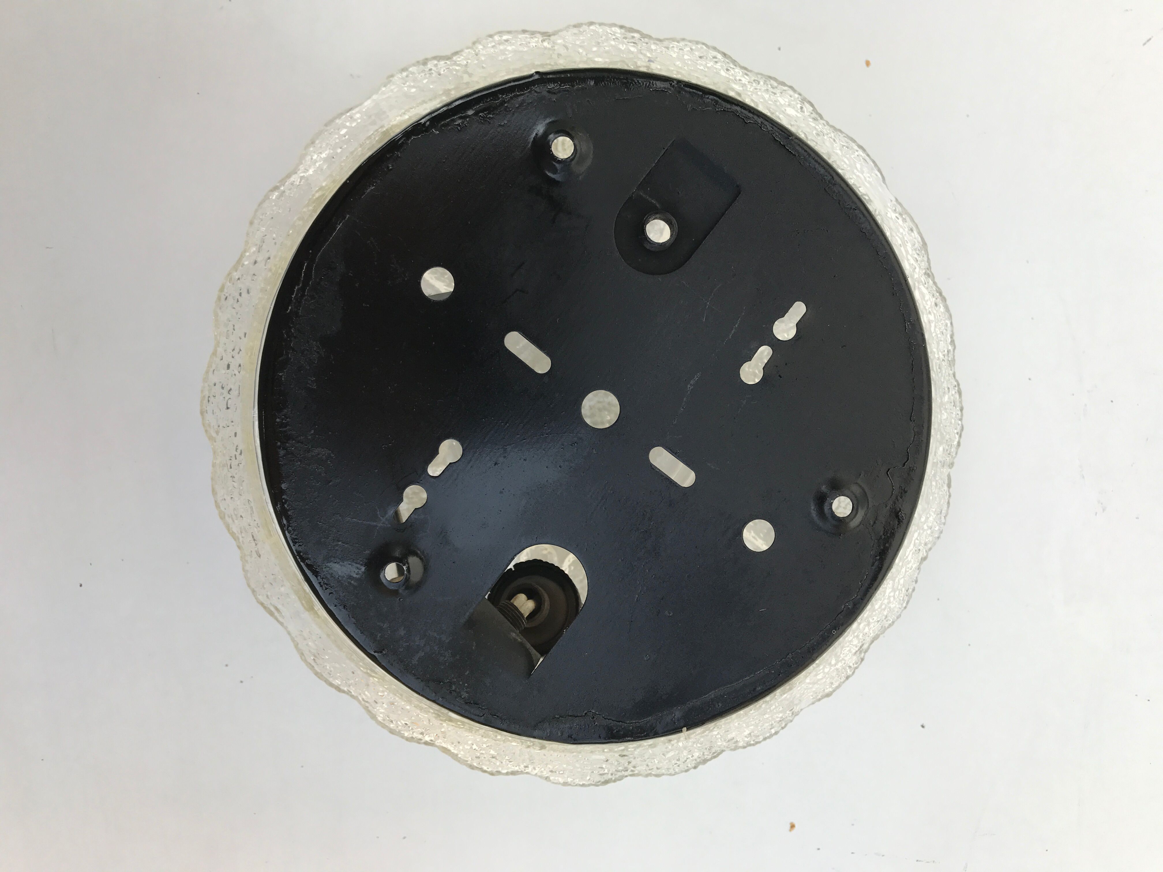 Ceiling round glass transparent vintage