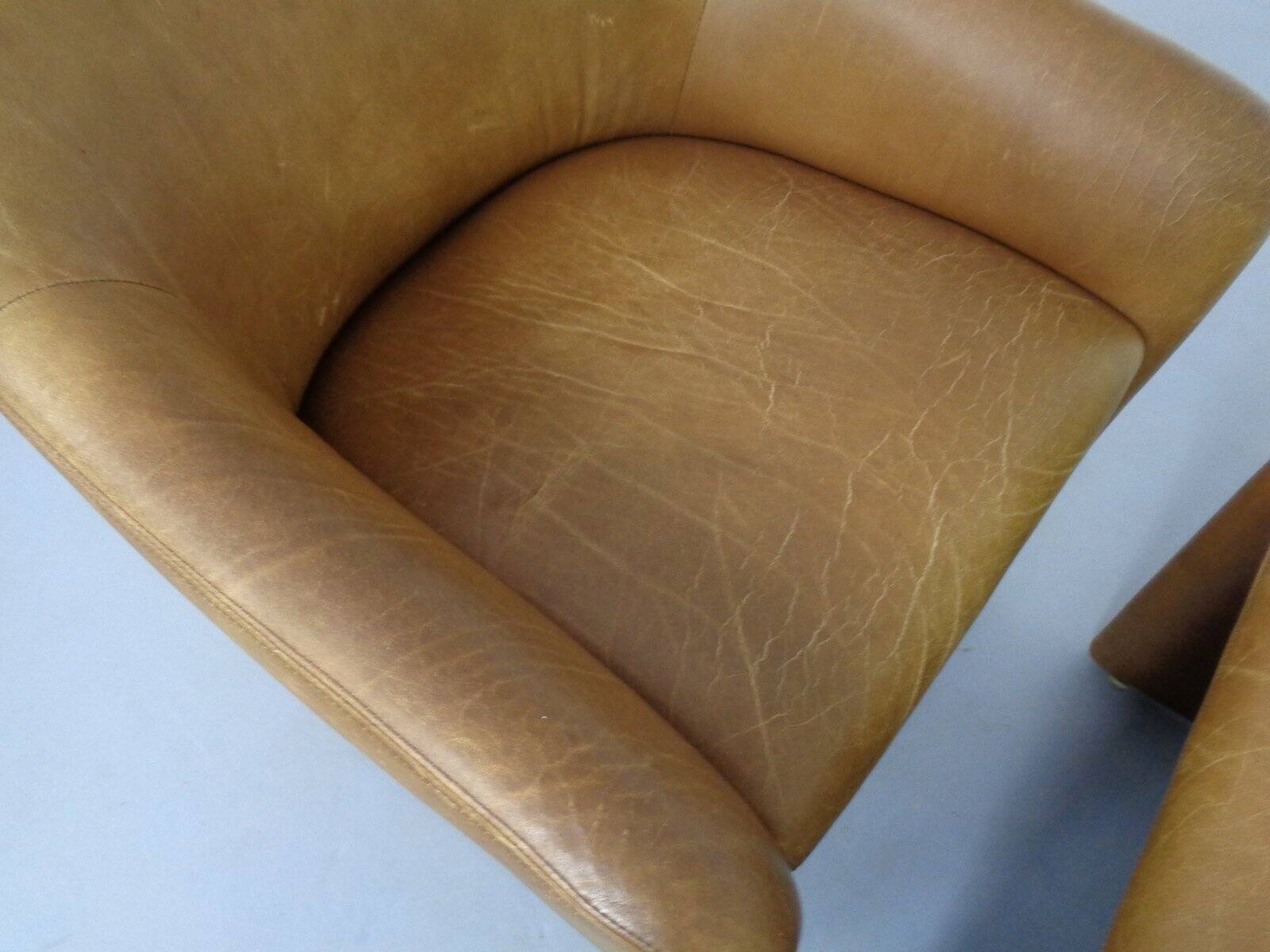 Set of Mid-Century German Leather Cocktail Chairs by Walter Knoll, 1960s