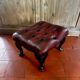 Vintage 1970s Chesterfield red leather footrest