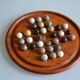 Solitaire game in exotic wood and semi-precious stones