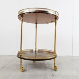 Italian goatskin and parchment serving bar cart