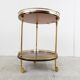 Italian goatskin and parchment serving bar cart