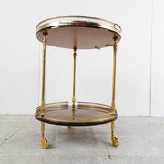 Italian goatskin and parchment serving bar cart
