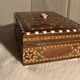 Box in wood marquetry with inclusion