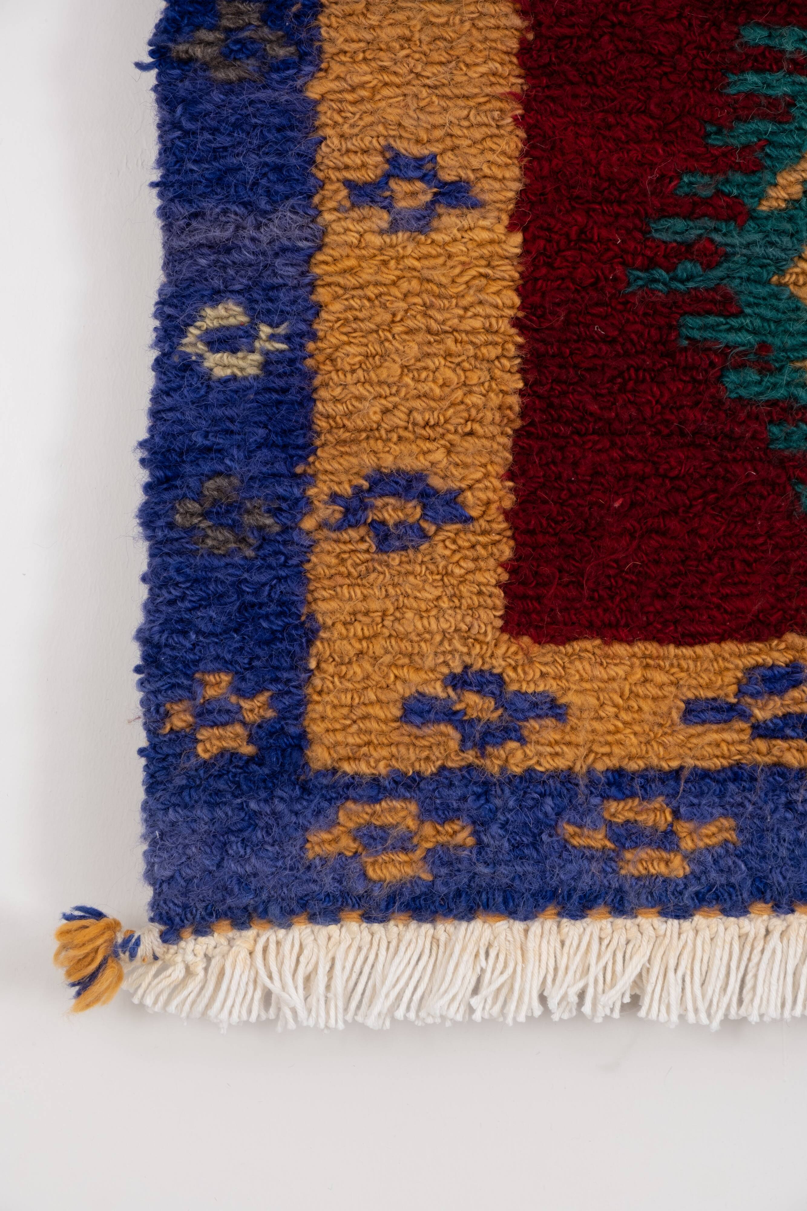 1970 Vintage Handmade Turkish Small Tulu Rug , 3'7'' x 4'4''