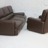 3-seater sofa and leather armchair, Steiner, France, circa 1970