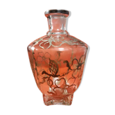 Vase flacon en verre filigrane d'argent