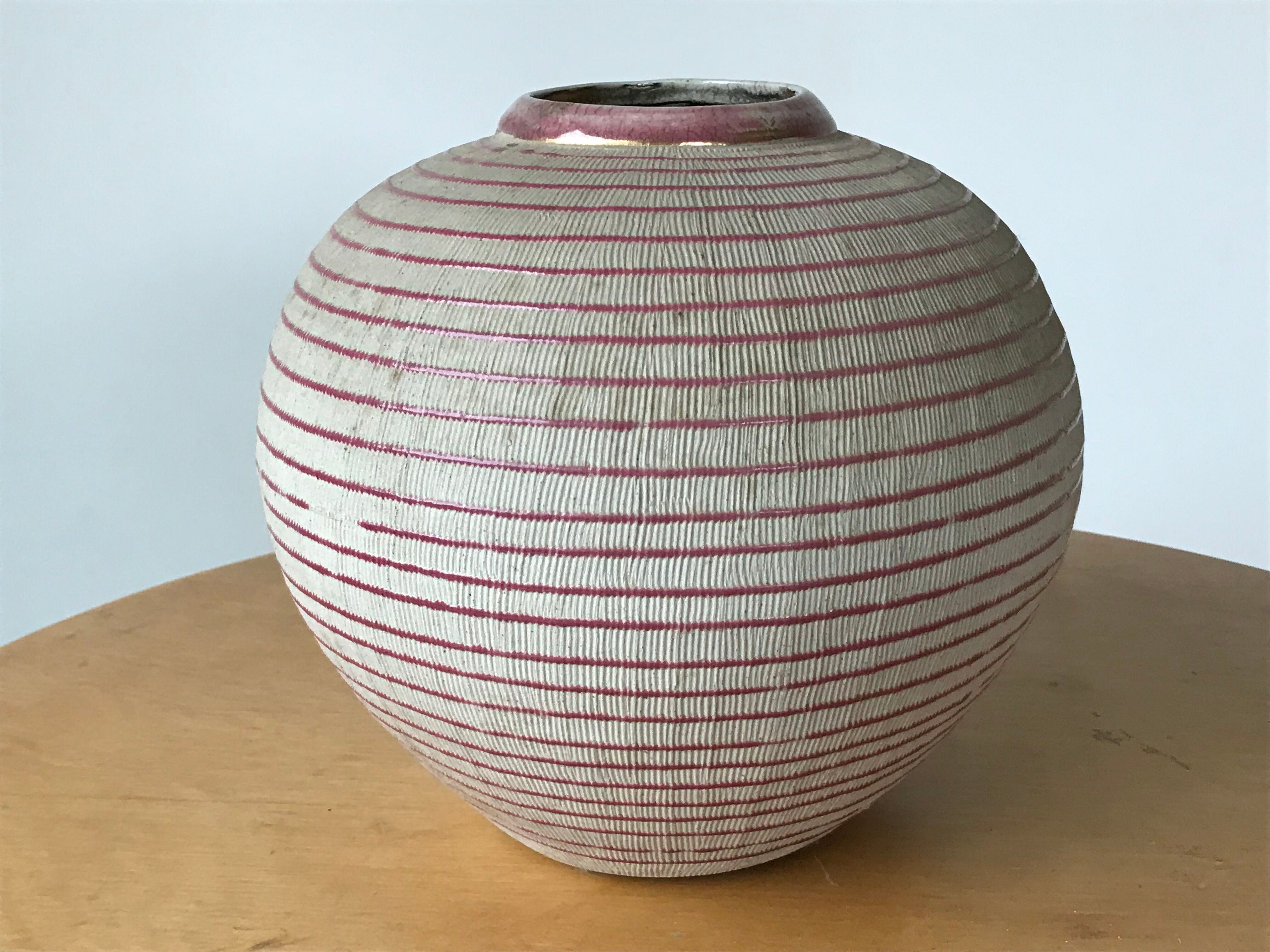 Glazed terracotta vase.