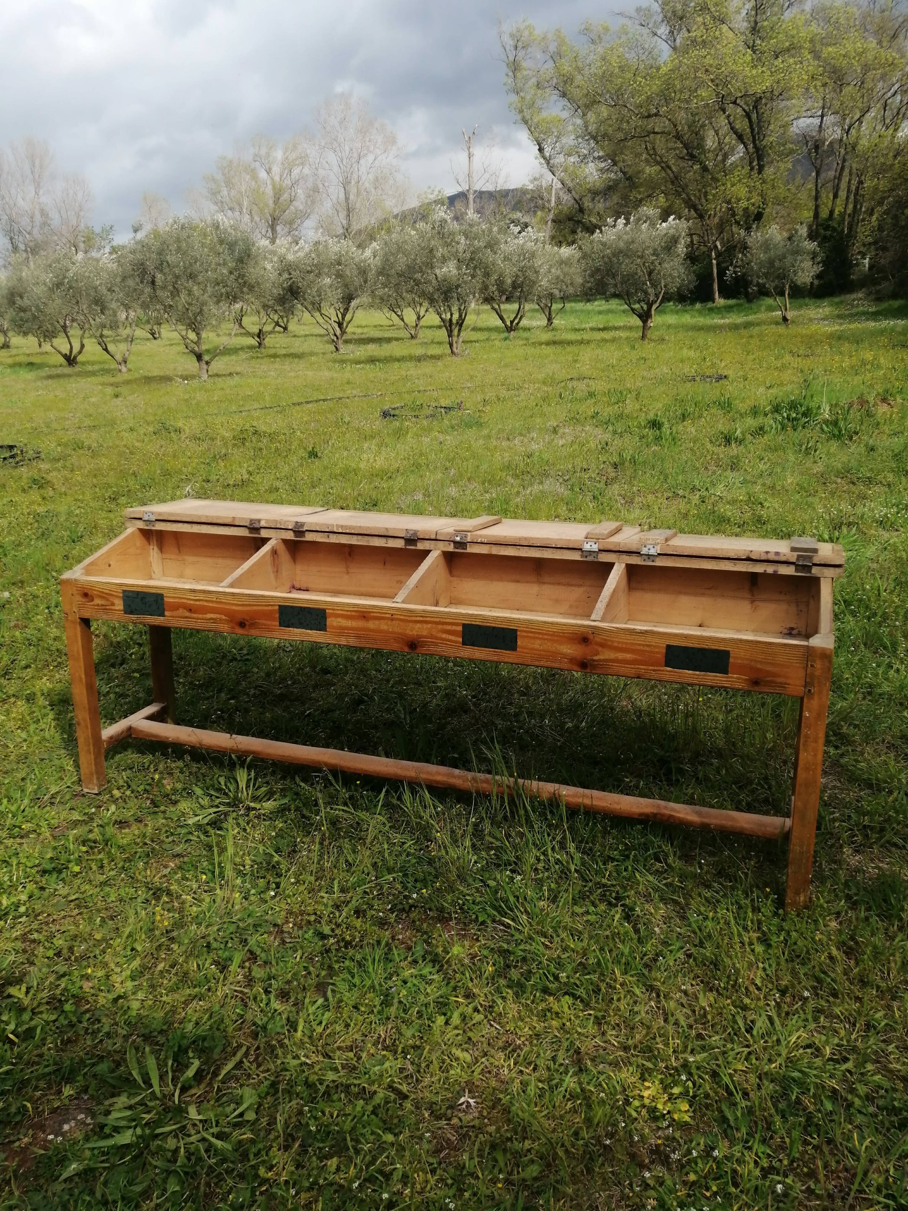 Old school desk for 4 people - Workshop furniture