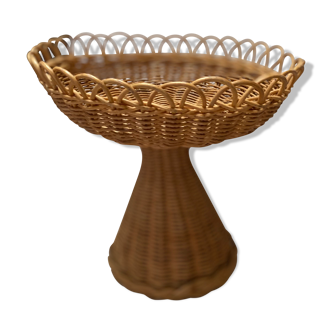 Cut / basket on wicker stand 60s