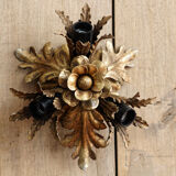 Vintage wall lamp, golden metal