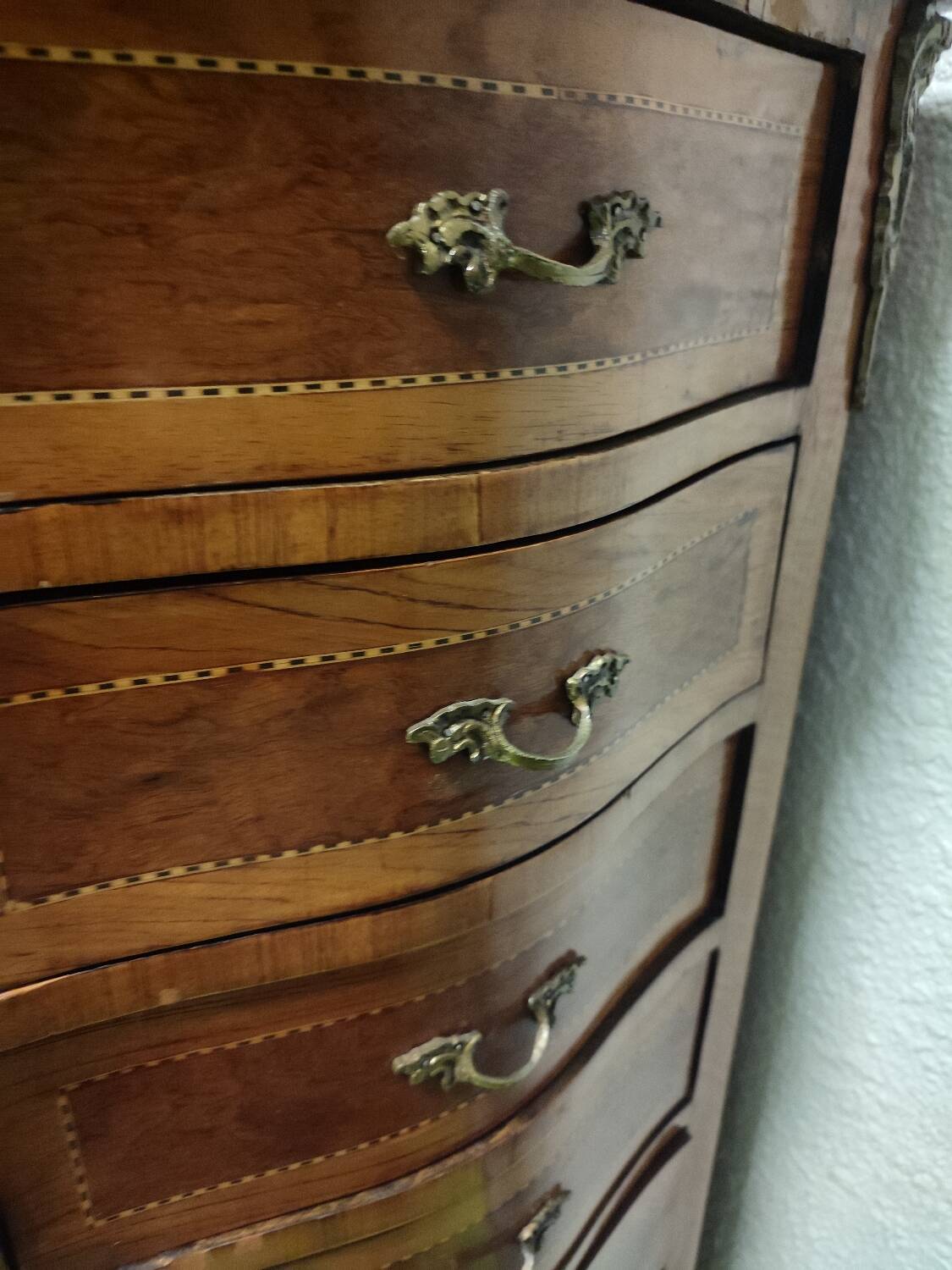 Weekly chest of drawers art deco walnut marquetry 7 drawers