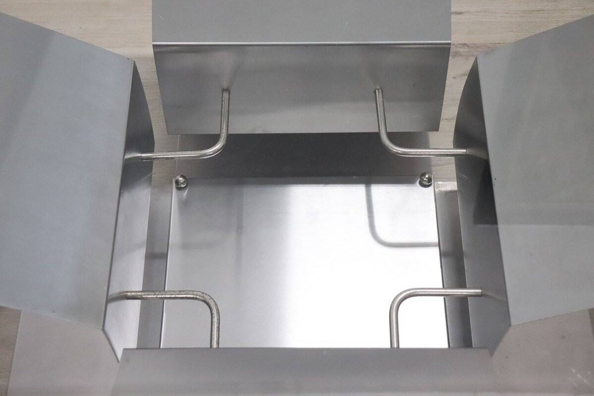 Square Coffee Table In Steel And Glass, Italy 1970s